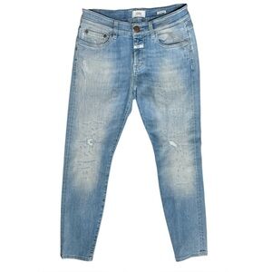 CLOSED Baker Light Blue Wash Distressed Skinny Jeans sz 26 Italy C91833 Stretchy